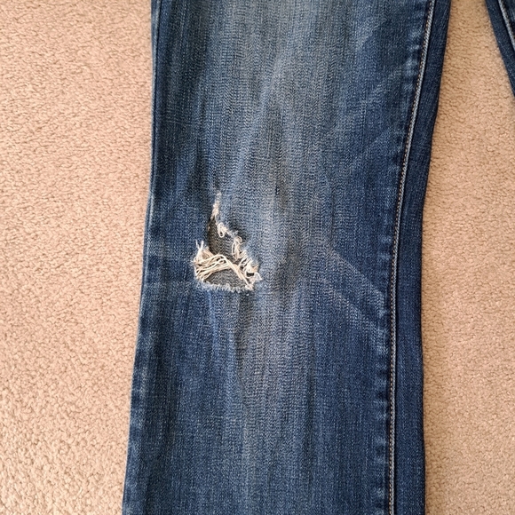 American Eagle Jeans Women's 8 Blue Slim Boot Distressed Denim - Picture 7 of 13